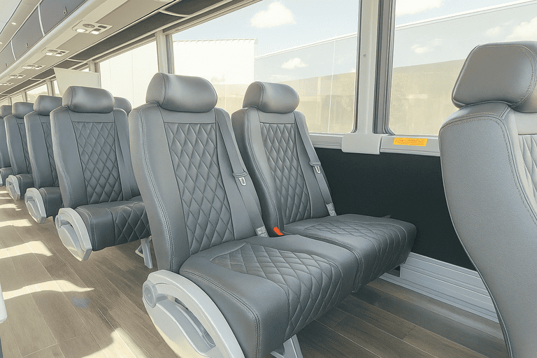 interior of Las Vegas Coach Bus Service charter bus
