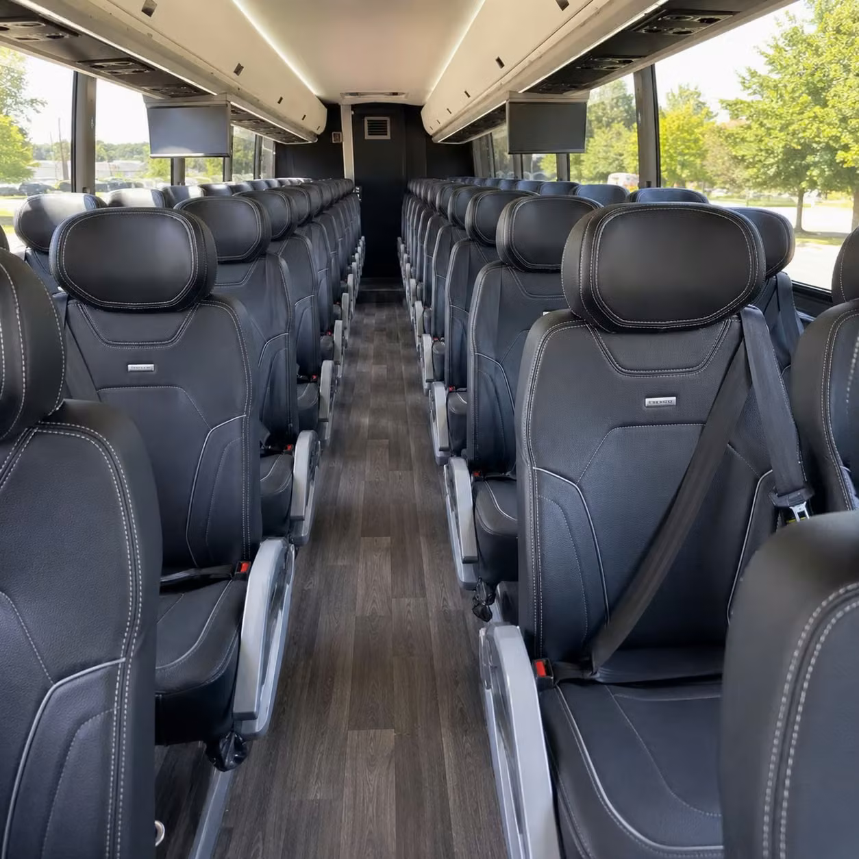 56 passenger charter bus inside