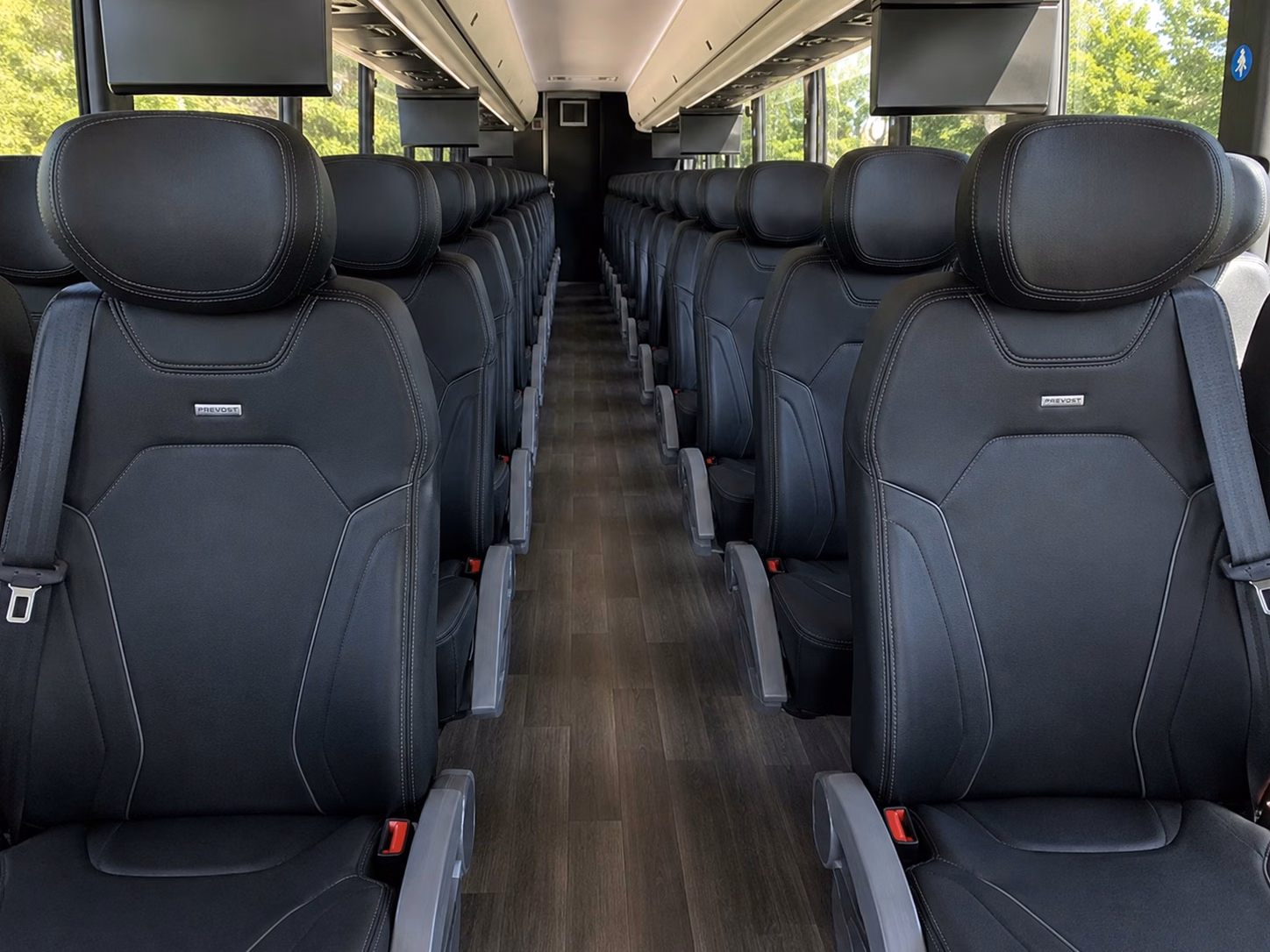 56 passenger charter bus interior